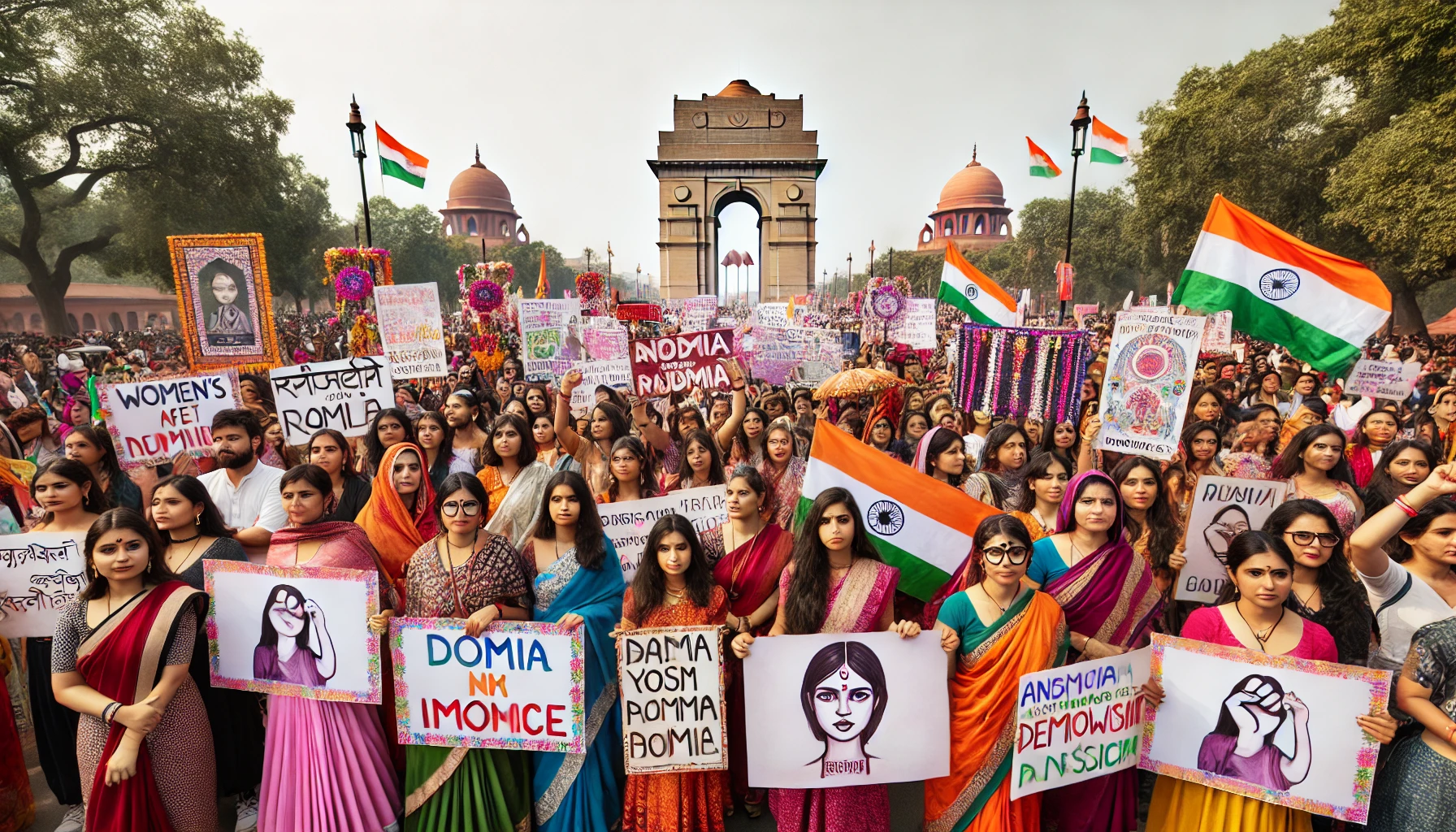 A rally advocating for women's safety and empowerment in Delhi