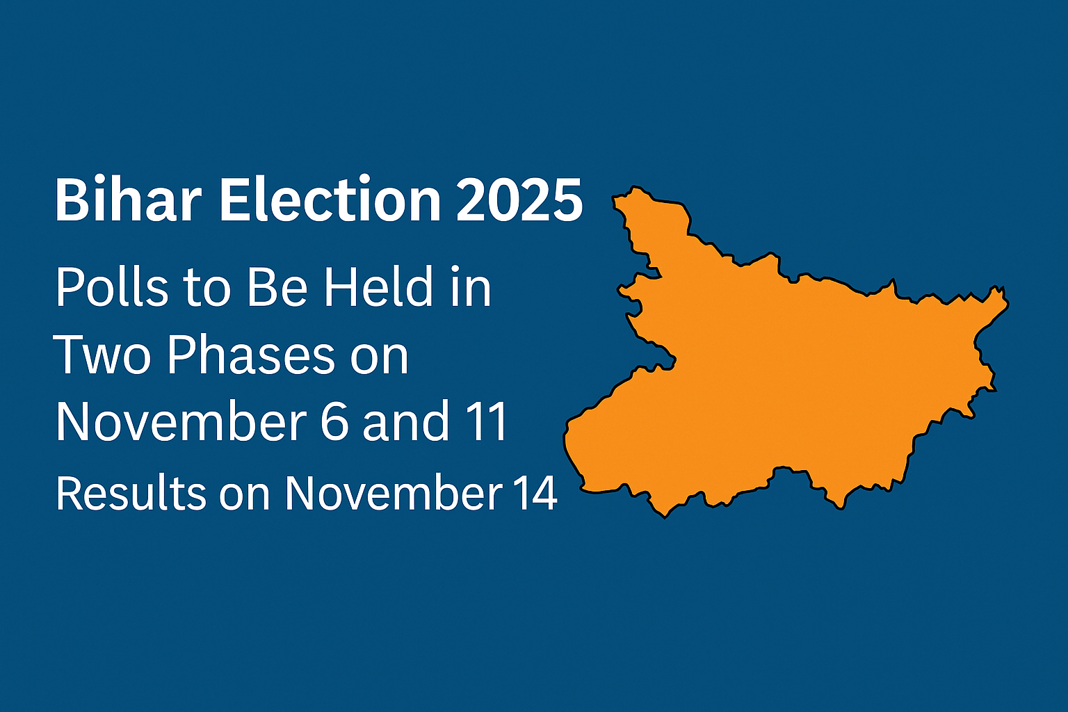 Bihar Assembly Election 2025 Polls to Be Held in Two Phases on November 6 and 11, Results on November 14